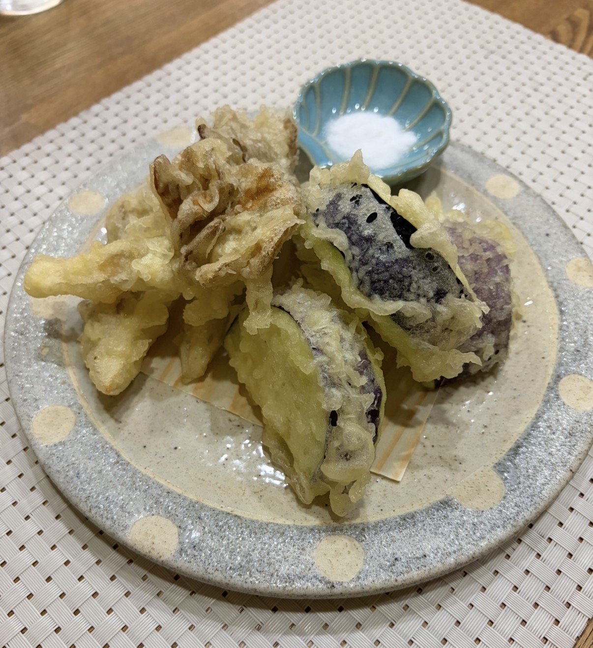 赤茄子と舞茸の天ぷら